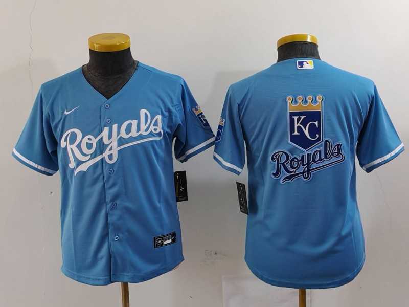 Youth Kansas City Royals Blank Light Blue Cool Base Stitched Jerseys